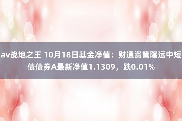 av战地之王 10月18日基金净值：财通资管隆运中短债债券A最新净值1.1309，跌0.01%