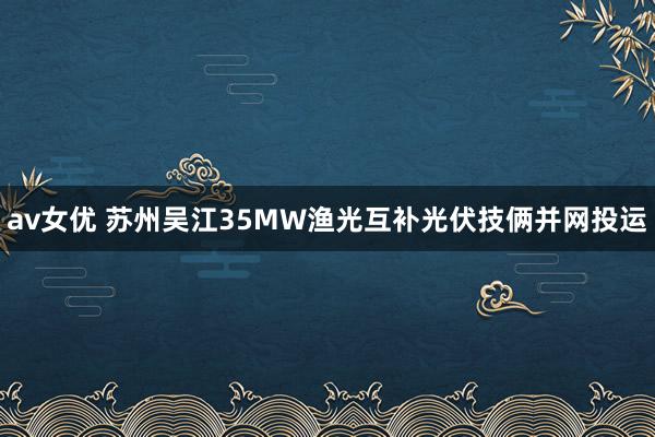 av女优 苏州吴江35MW渔光互补光伏技俩并网投运