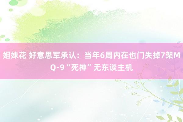 姐妹花 好意思军承认：当年6周内在也门失掉7架MQ-9“死神”无东谈主机