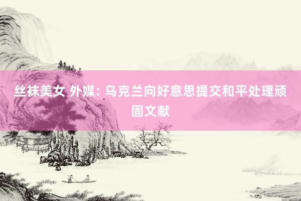 丝袜美女 外媒: 乌克兰向好意思提交和平处理顽固文献
