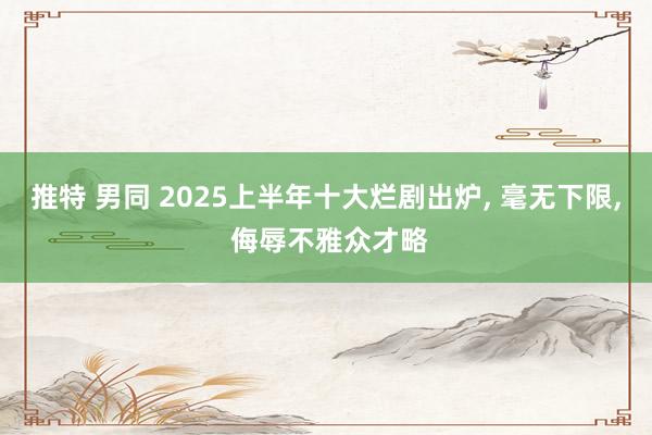 推特 男同 2025上半年十大烂剧出炉， 毫无下限， 侮辱不雅众才略
