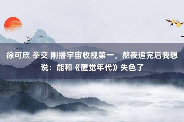 徐可欣 拳交 刚播宇宙收视第一，熬夜追完后我想说：能和《醒觉年代》失色了